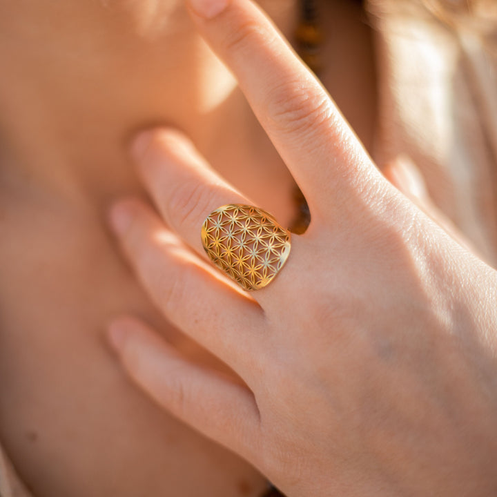 Bague Ajustable "Fleur de Vie"