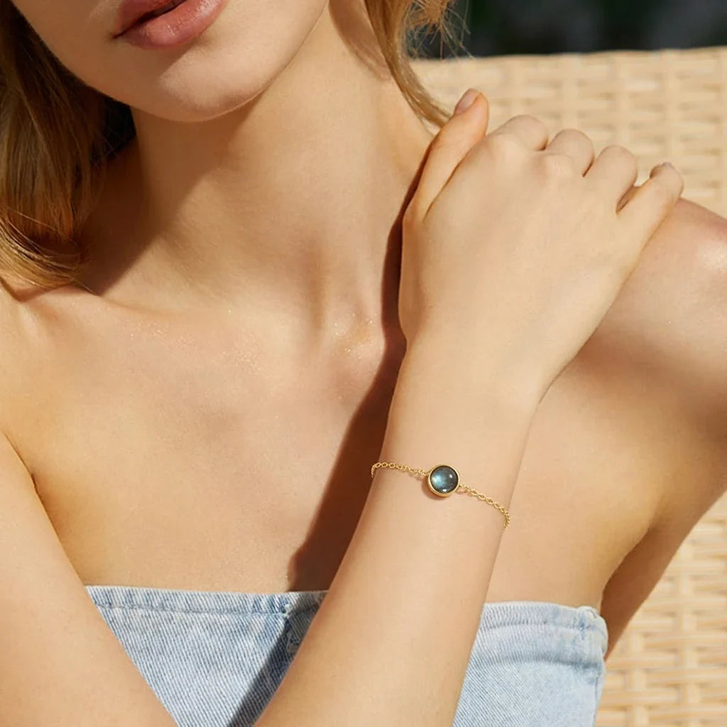 Bracelet Duo "Clarté & Protection" en Labradorite