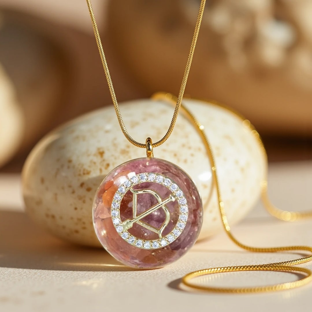 Pendentif Orgonite "Signe Astrologique" en Éclats de Pierres