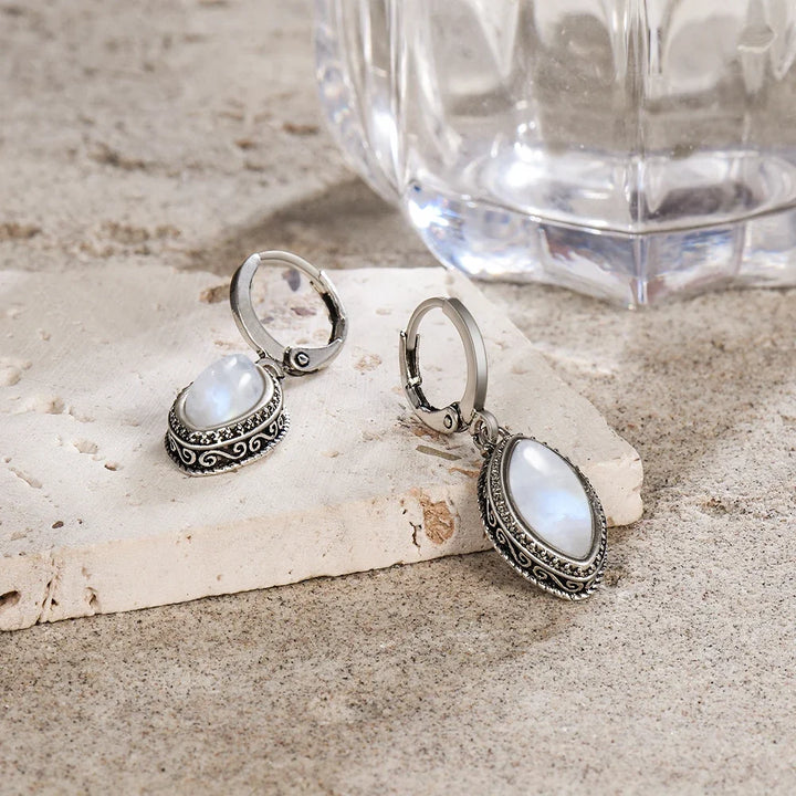 Boucles d'Oreilles "Clair de Lune" en Pierre de Lune