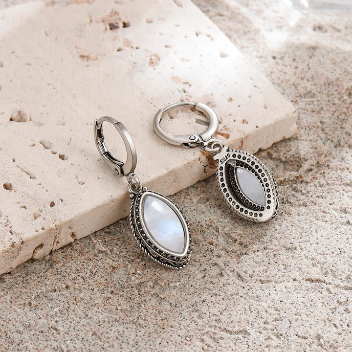 Boucles d'Oreilles "Clair de Lune" en Pierre de Lune