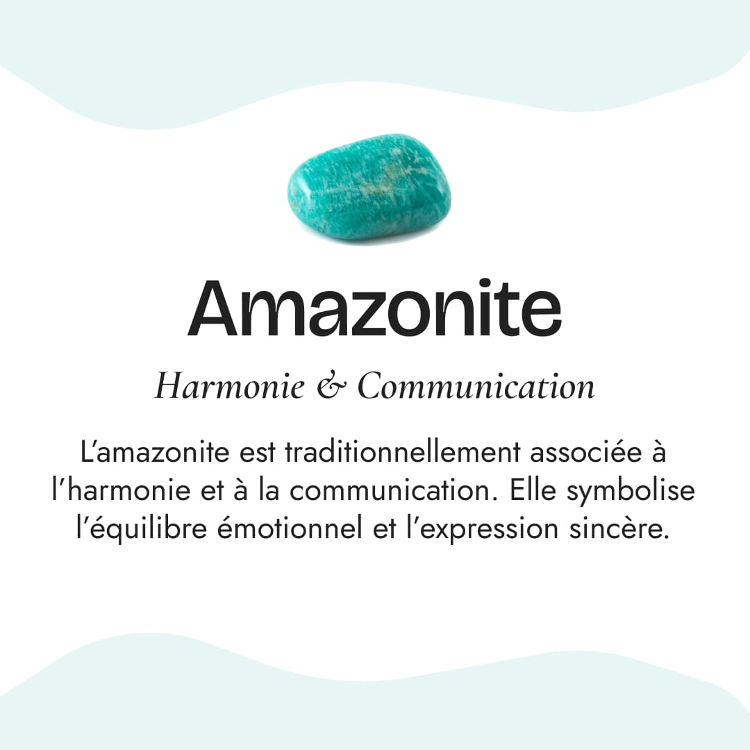 Bracelet "Rêve de Lagon" en Amazonite, Apatite & Cristal de Roche Craquelé