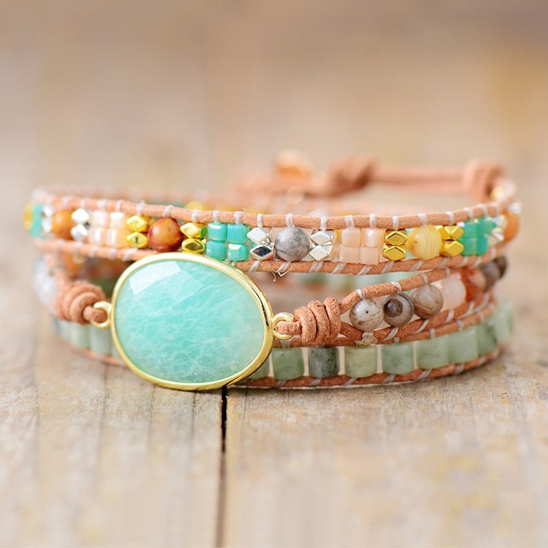 Bracelet Wrap "Douceur d'Amazonite"