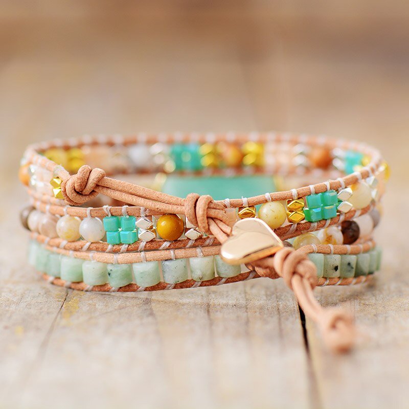 Bracelet Wrap "Douceur d'Amazonite"