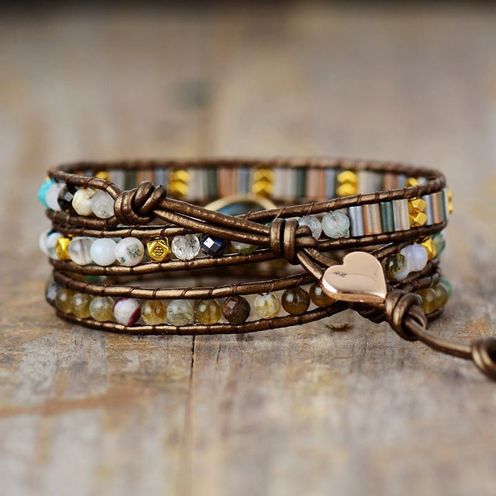 Bracelet Wrap "Protection Symbolique" en Labradorite
