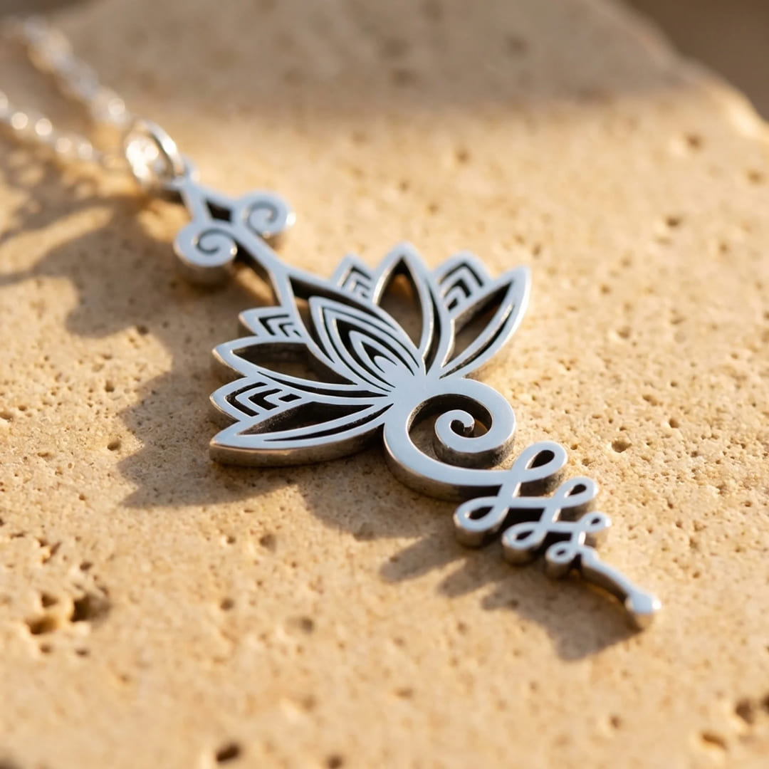 Pendentif "Lotus Unalome"