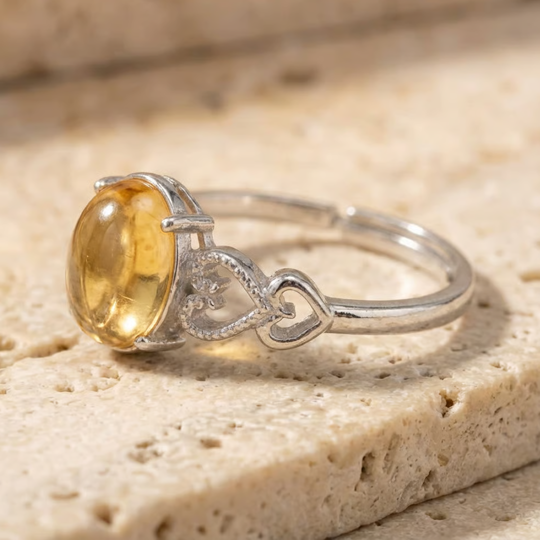 Bague Ajustable "Joie & Abondance" en Citrine