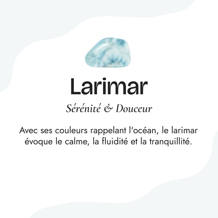 Bague Ajustable "Lagon Intérieur" en Pierre de Larimar