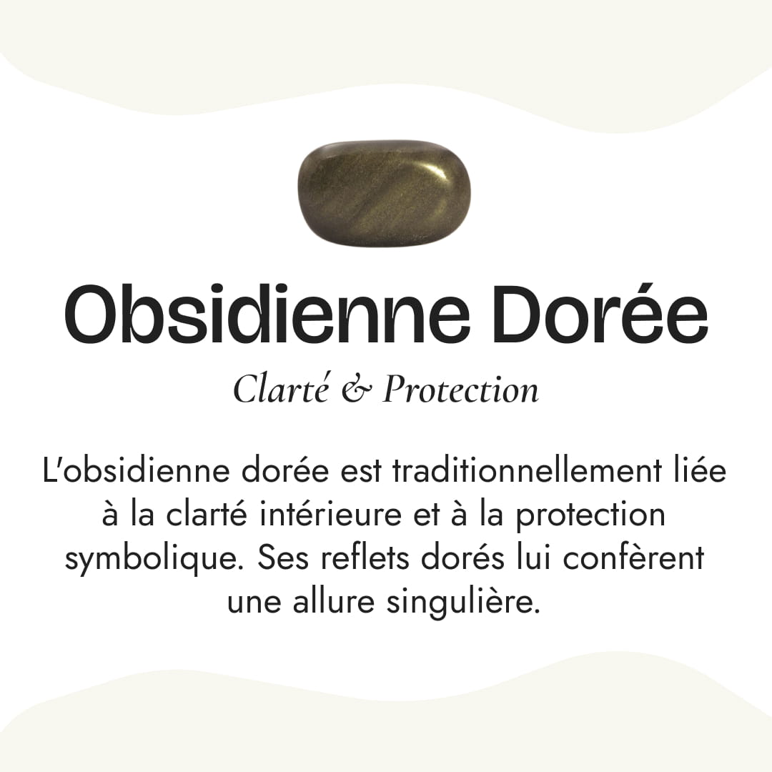 Bracelet "Halo de Lumière" en Obsidienne Dorée