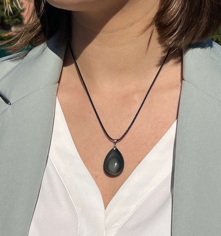 Pendentif Goutte en Obsidienne Oeil Céleste