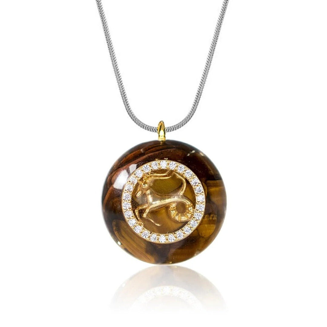 Pendentif Orgonite "Signe Astrologique" en Éclats de Pierres