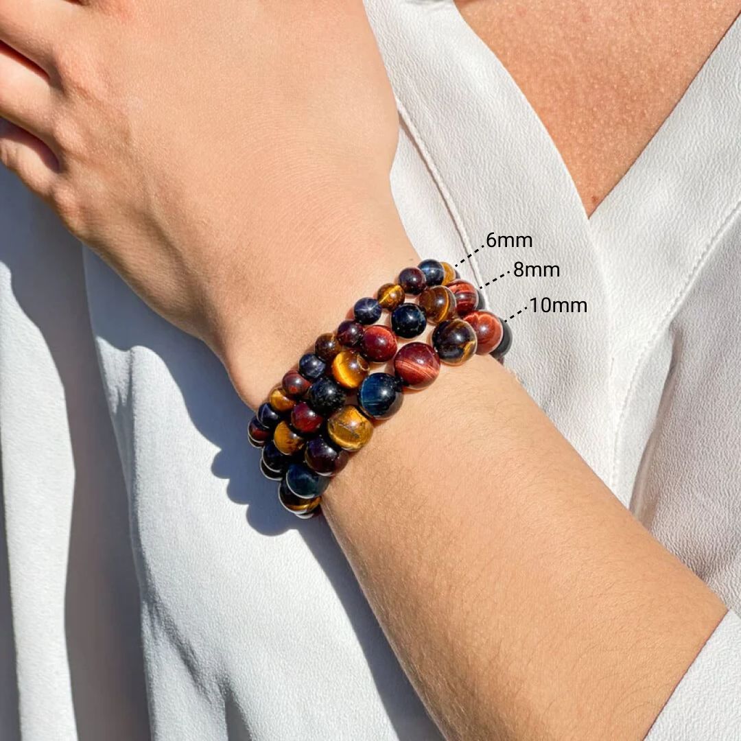 Bracelet "Oeil Multiple" en Oeil de Tigre, Oeil de Taureau & Oeil de Faucon